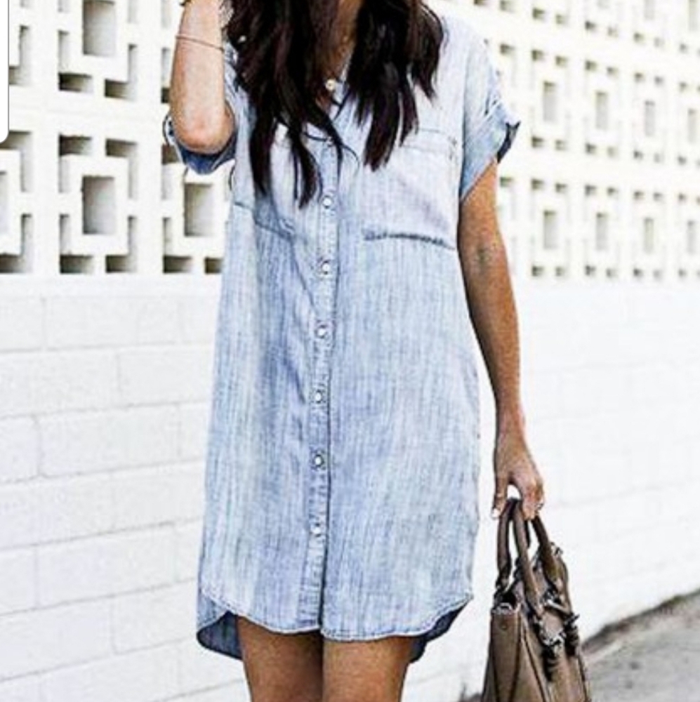 Denim Blue Shirt Dress